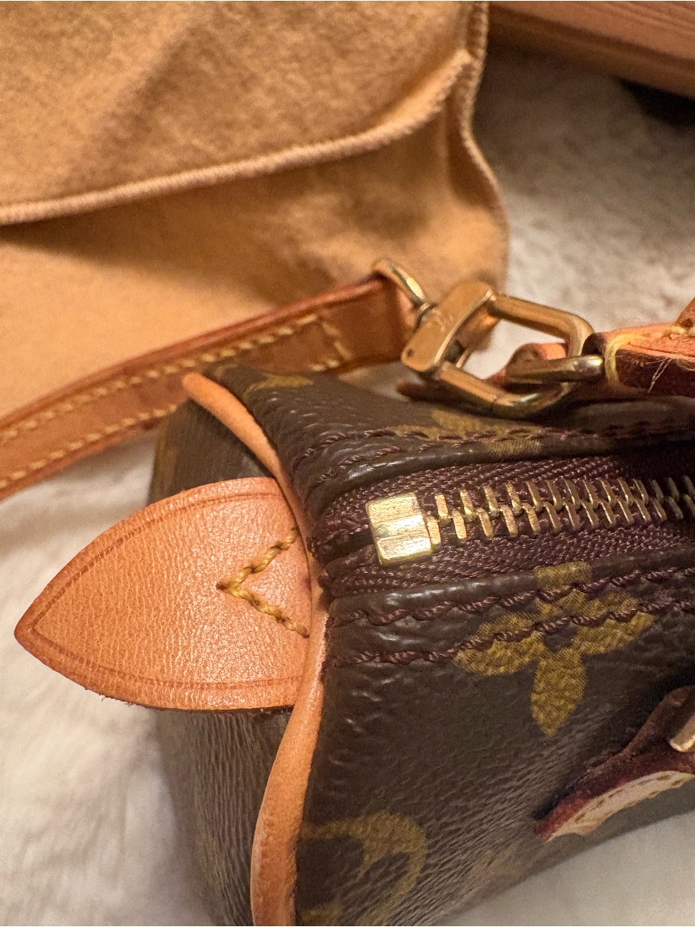 Louis Vuitton Brown and Tan Monogram Nano Bag - Picture 7 of 16